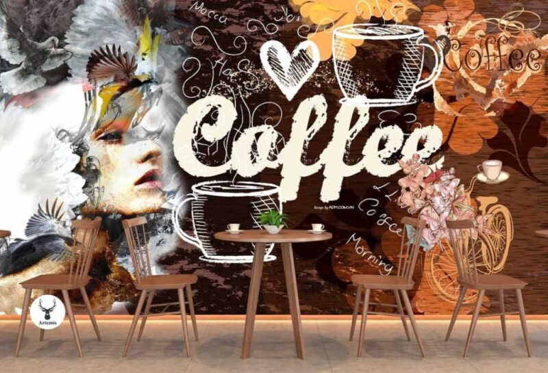 Vẽ tranh tường quán cafe tạo điểm nhấn