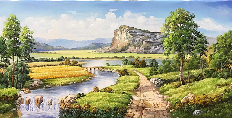 Vẽ tranh tường phong cảnh thiên nhiên