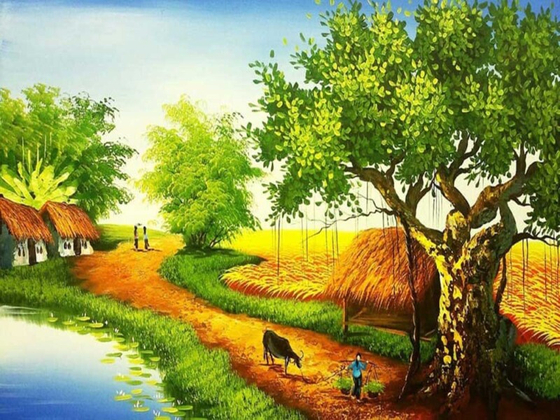 Vẽ tranh tường phong cảnh thiên nhiên