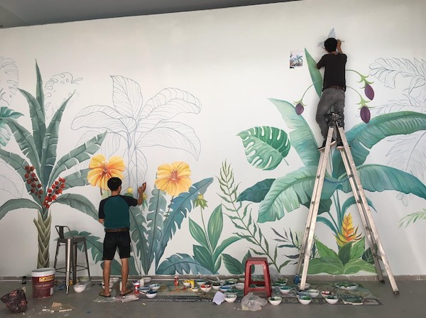 4 bước vẽ tranh tường đơn giản