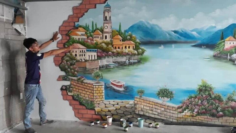 Vẽ tranh tường 3d đẹp