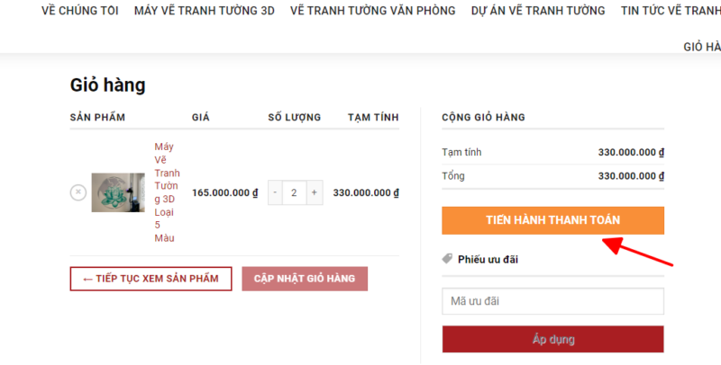 Tiến hành thanh toán